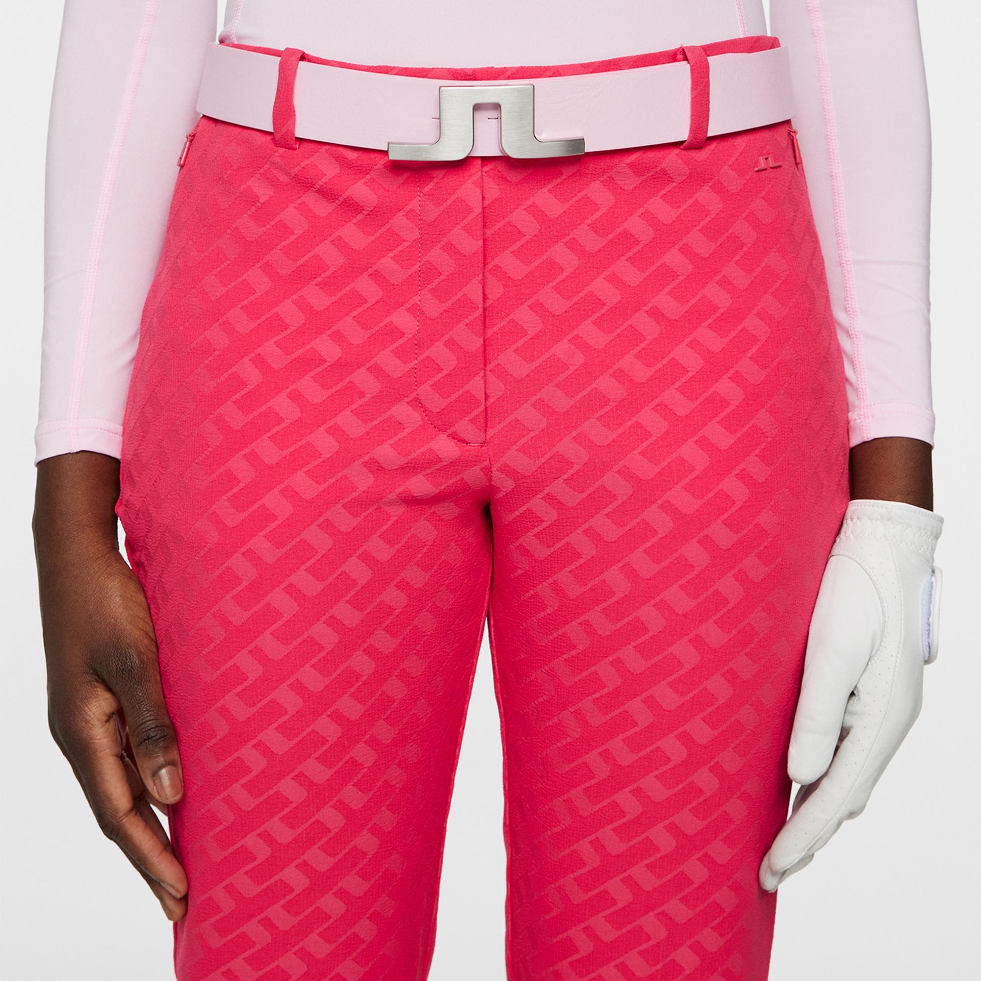 J Lindeberg Pia Bridge Ladies Golf Pant Tour Geo Jacquard Pink